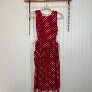 Clothes By American Two Shot Red Polka Dot Lace Up Side Cut Out Dress Size S
